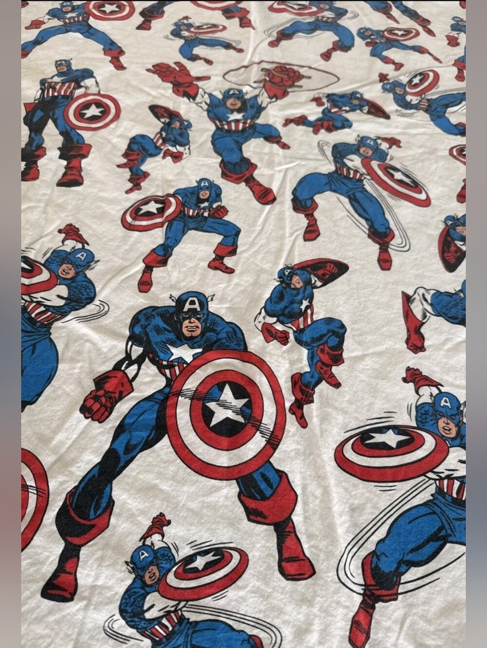 Pottery Barn Kids Captain America Marvel Comics 1 TWIN Flat